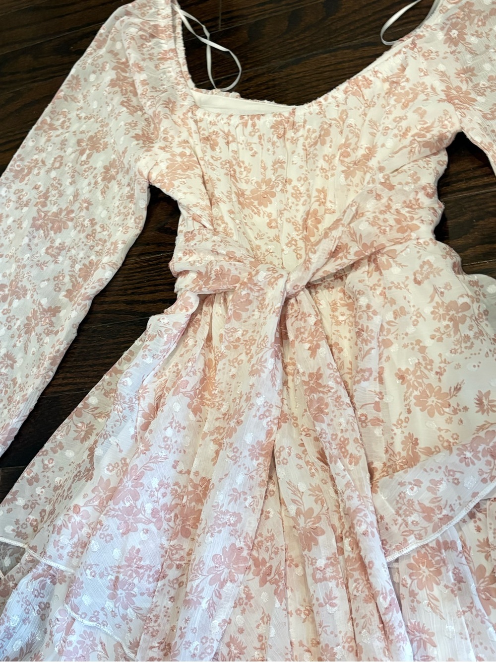 Pink Floral Ruffle Mini Dress - Picture 7 of 7